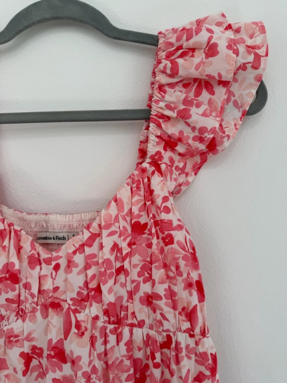 Abercrombie & Fitch Floral Midi Dress Pink Romantic Cottagecore Size S